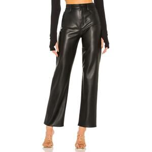 Pistola 'Cassie' Black Polyurethane Super High Straight Pant Size 26
